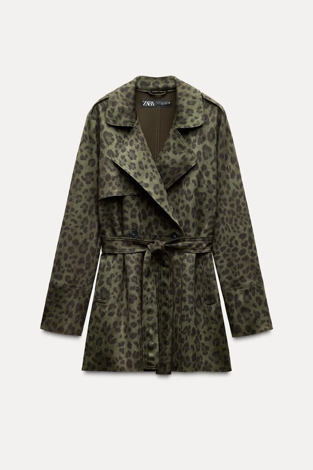 Best TRENCH CORTO ESTAMPADO ANIMAL EFECTO ANTE Mujer Abrigos / Anoraks