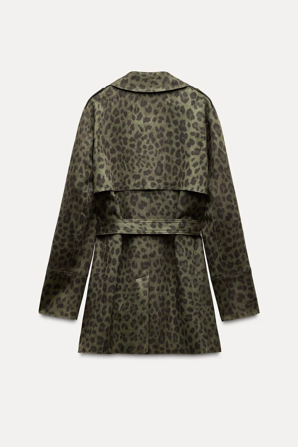 Best TRENCH CORTO ESTAMPADO ANIMAL EFECTO ANTE Mujer Abrigos / Anoraks