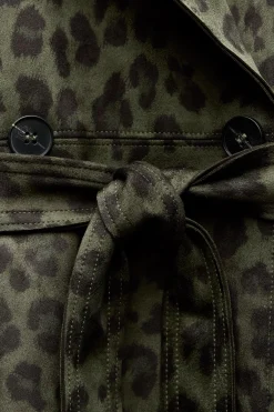 Best TRENCH CORTO ESTAMPADO ANIMAL EFECTO ANTE Mujer Abrigos / Anoraks