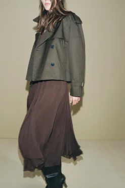 Outlet TRENCH CROP WATER REPELLENT ZW COLLECTION Mujer Abrigos / Anoraks|Chaquetas / Cazadoras