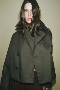 Outlet TRENCH CROP WATER REPELLENT ZW COLLECTION Mujer Abrigos / Anoraks|Chaquetas / Cazadoras