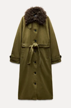 Outlet TRENCH ENCERADO CUELLO EFECTO PELO Mujer Abrigos / Anoraks