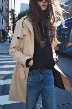 Outlet TRENCH SLIM WATER REPELLENT ZW COLLECTION Mujer Abrigos / Anoraks