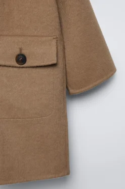 Niños ZARA 6 - 14 Años·Abrigos<TRENKA CON LANA CAPUCHA