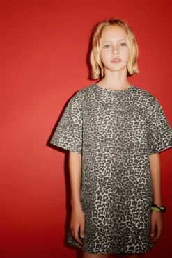 Niños ZARA 6 - 14 Años·Vestidos / Monos<VESTIDO ANIMAL PRINT