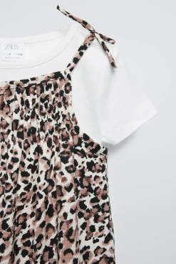 Niños ZARA 6 - 14 Años·Vestidos / Monos<VESTIDO ANIMAL PRINT COMBINADO CAMISETA