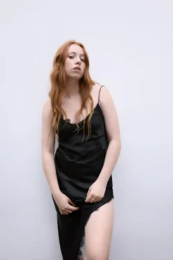 Sale VESTIDO ASIMÉTRICO ENCAJE Mujer Vestidos