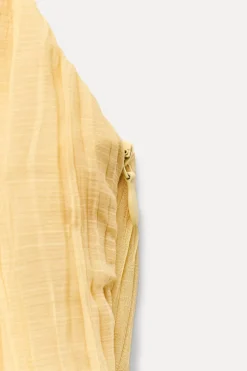 Outlet VESTIDO ASIMÉTRICO PLISADO VOLANTES Mujer Vestidos