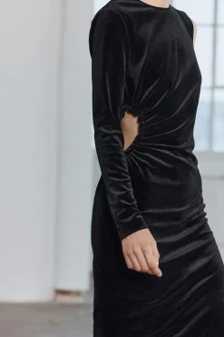 Clearance VESTIDO ASIMÉTRICO TERCIOPELO ZW COLLECTION Mujer Vestidos