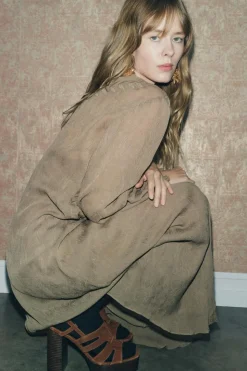 Discount VESTIDO BORDADO JACQUARD ZW COLLECTION Mujer Vestidos