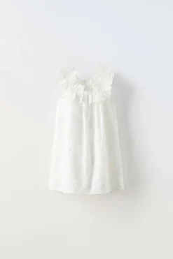 Niños ZARA 1½ - 6 Años·Vestidos / Petos|6 - 18 Meses·Vestidos / Monos<VESTIDO BORDADO VOLANTES