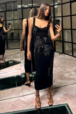 Sale VESTIDO BRILLOS PUNTO STRETCH Mujer Vestidos