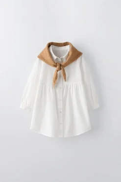 Niños ZARA 1½ - 6 Años·Vestidos / Petos|6 - 18 Meses·Vestidos / Monos<VESTIDO CAMISERO BANDANA PUNTO