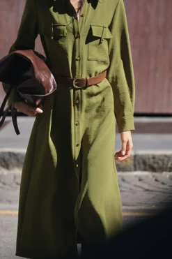 Online VESTIDO CAMISERO CINTURÓN Mujer Vestidos