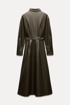 Best VESTIDO CAMISERO EFECTO PIEL Mujer Vestidos