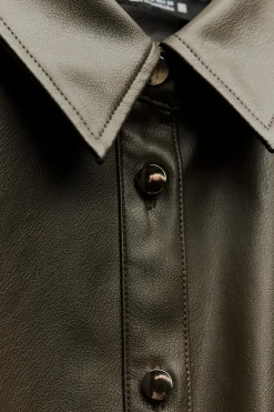 Best VESTIDO CAMISERO EFECTO PIEL Mujer Vestidos