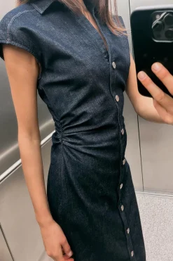 Clearance VESTIDO CAMISERO ENTALLADO MIDI Mujer Vestidos