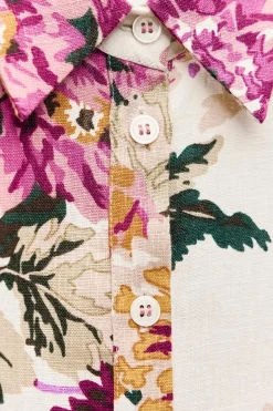 New VESTIDO CAMISERO LINO 100% ZW COLLECTION Mujer Vestidos