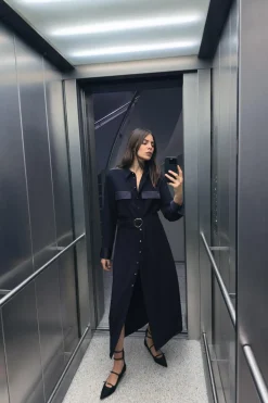 Best VESTIDO CAMISERO MIDI Mujer Vestidos