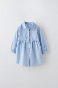 Niños ZARA 1½ - 6 Años·Vestidos / Petos|6 - 18 Meses·Vestidos / Monos<VESTIDO CAMISERO RAYAS BANDANA PUNTO