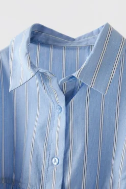 Niños ZARA 1½ - 6 Años·Vestidos / Petos|6 - 18 Meses·Vestidos / Monos<VESTIDO CAMISERO RAYAS BANDANA PUNTO