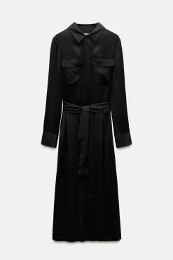 Discount VESTIDO CAMISERO SATINADO ZW COLLECTION Mujer Vestidos