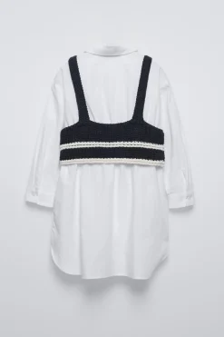 Niños ZARA 6 - 14 Años·Vestidos / Monos<VESTIDO CAMISERO TOP PUNTO