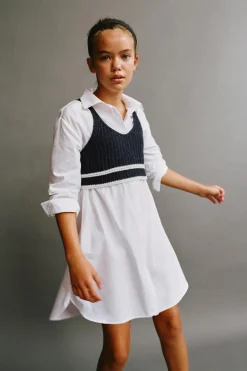 Niños ZARA 6 - 14 Años·Vestidos / Monos<VESTIDO CAMISERO TOP PUNTO