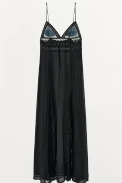 Online VESTIDO COMBINADO BORDADO ABALORIOS Mujer Vestidos