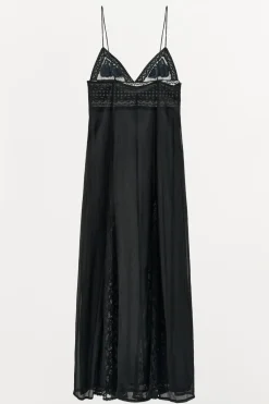 Online VESTIDO COMBINADO BORDADO ABALORIOS Mujer Vestidos