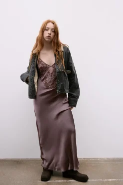 Discount VESTIDO COMBINADO BORDADOS ABALORIOS Mujer Vestidos|Lenceria