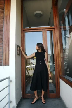 Online VESTIDO COMBINADO CINTURÓN Mujer Vestidos