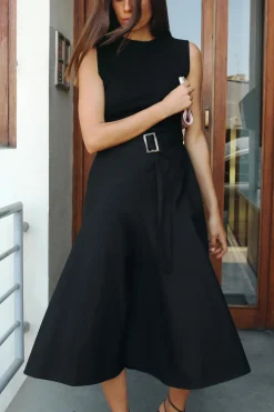 Online VESTIDO COMBINADO CINTURÓN Mujer Vestidos