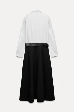 Clearance VESTIDO COMBINADO CINTURÓN ZW COLLECTION Mujer Vestidos