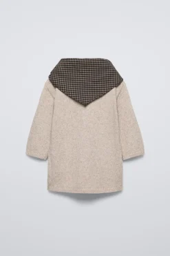 Niños ZARA 1½ - 6 Años·Vestidos / Petos|1½ - 6 Años·Punto<VESTIDO COMBINADO CON PAÑOLETA CUADROS