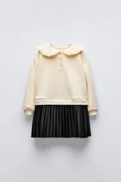 Niños ZARA 1½ - 6 Años·Vestidos / Petos|6 - 18 Meses·Vestidos / Monos<VESTIDO COMBINADO CUELLO