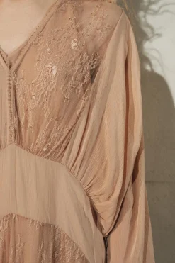 Sale VESTIDO COMBINADO ENCAJE ZW COLLECTION Mujer Vestidos