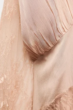 Sale VESTIDO COMBINADO ENCAJE ZW COLLECTION Mujer Vestidos