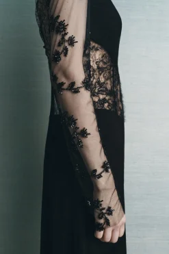 Clearance VESTIDO COMBINADO ENCAJE ABALORIOS Mujer Vestidos|Lenceria