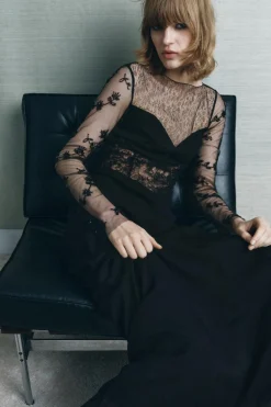 Clearance VESTIDO COMBINADO ENCAJE ABALORIOS Mujer Vestidos|Lenceria