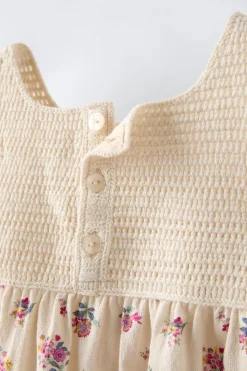 Niños ZARA 1½ - 6 Años·Vestidos / Petos|6 - 18 Meses·Vestidos / Monos<VESTIDO COMBINADO ESTAMPADO