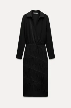 Online VESTIDO COMBINADO FLECOS ZW COLLECTION Mujer Vestidos