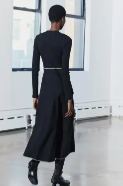 Hot VESTIDO COMBINADO PESPUNTES Mujer Vestidos