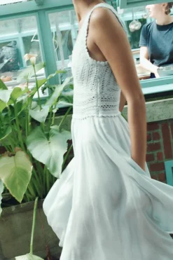 Sale VESTIDO COMBINADO PUNTO CROCHET Mujer Vestidos|Cárdigan / Jerséis