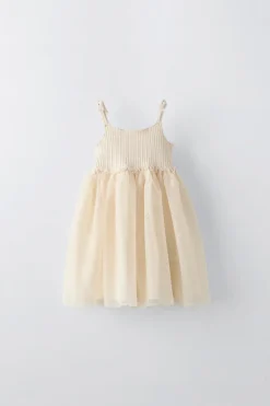 Niños ZARA 1½ - 6 Años·Vestidos / Petos|6 - 18 Meses·Vestidos / Monos<VESTIDO COMBINADO TUL