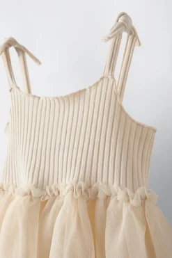 Niños ZARA 1½ - 6 Años·Vestidos / Petos|6 - 18 Meses·Vestidos / Monos<VESTIDO COMBINADO TUL