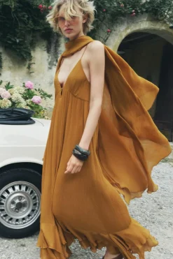 Outlet VESTIDO CON CAPA VOLANTES ZW COLLECTION Mujer Vestidos