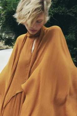 Outlet VESTIDO CON CAPA VOLANTES ZW COLLECTION Mujer Vestidos