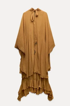 Outlet VESTIDO CON CAPA VOLANTES ZW COLLECTION Mujer Vestidos