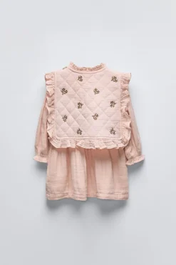Niños ZARA 1½ - 6 Años·Vestidos / Petos|6 - 18 Meses·Vestidos / Monos<VESTIDO CON CHALECO